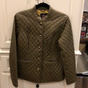 NEW Isaac Misrahi Live green leather coat